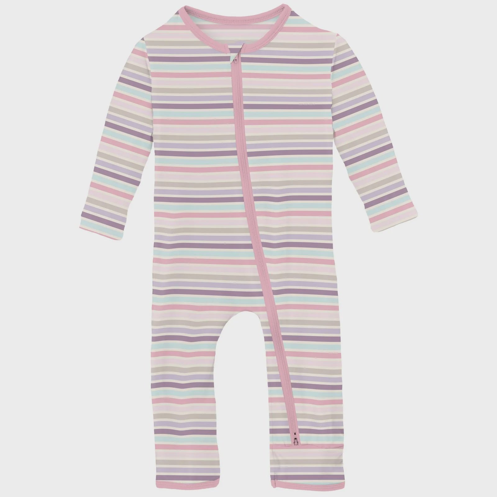 Print Convertible Sleeper with Zipper-Ice Cream Stripe