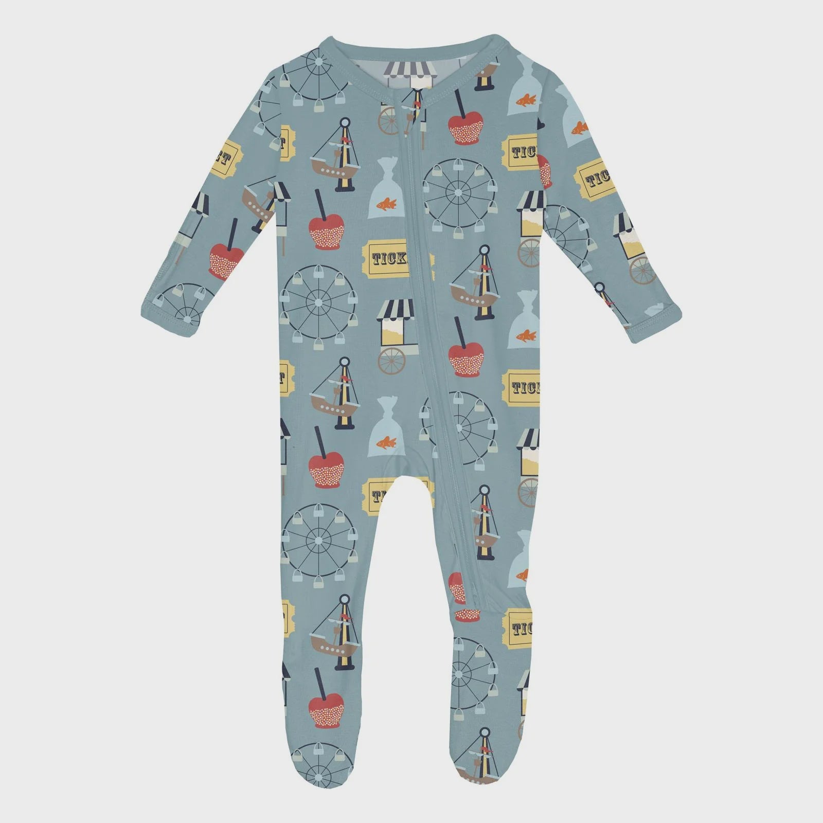 Print Footie with 2 Way Zipper Stormy Sea Fall Fair