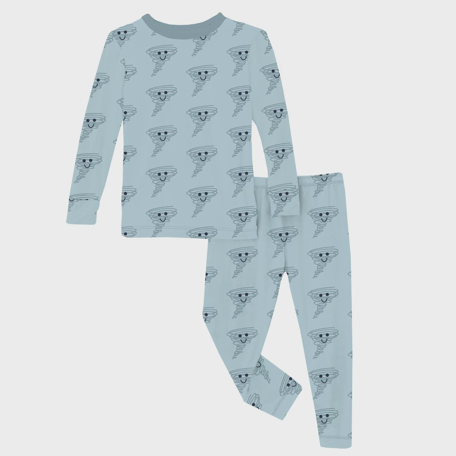 Long Sleeve Pajama Set Spring Sky Happy Tornado