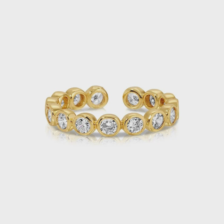 Faux Diamond Adjustable Ring Gold