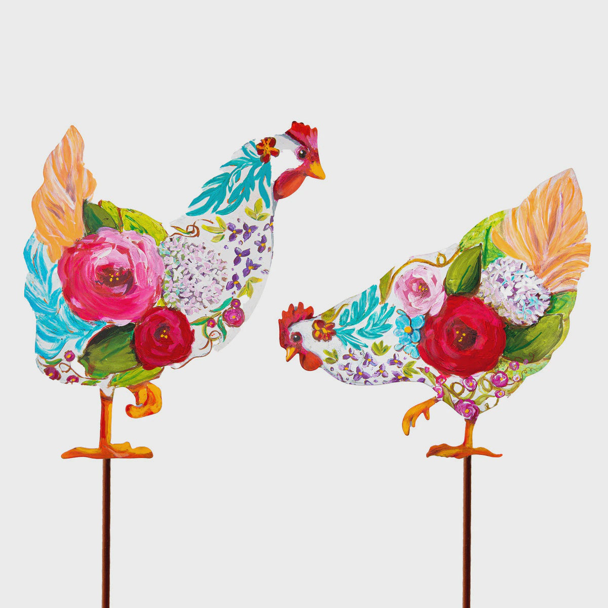 Chickens and Flowers Yard Sign