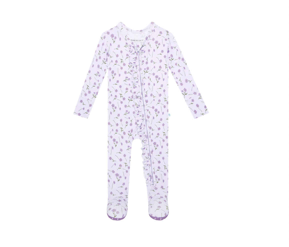 Jeanette-Footie Ruffled Zippered One Piece