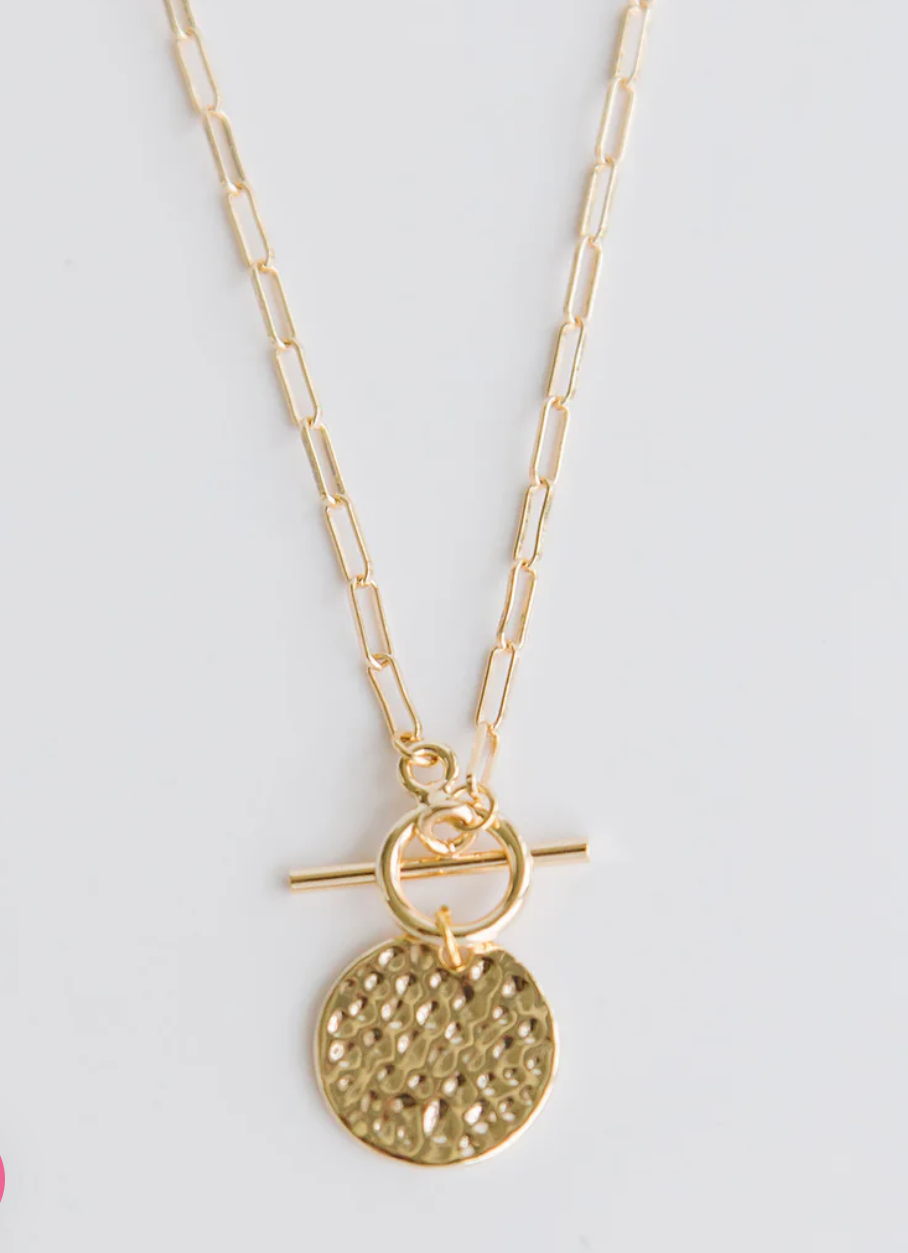 Luna Paperclip Gold Necklace
