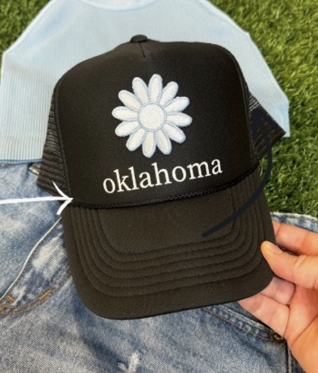 Oklahoma Black Trucker Hat