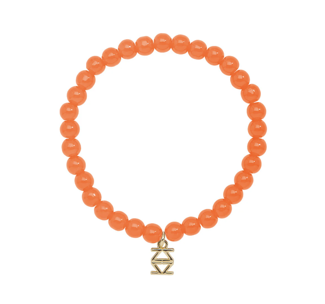 Small Glass Beaded Bracelet-Orange