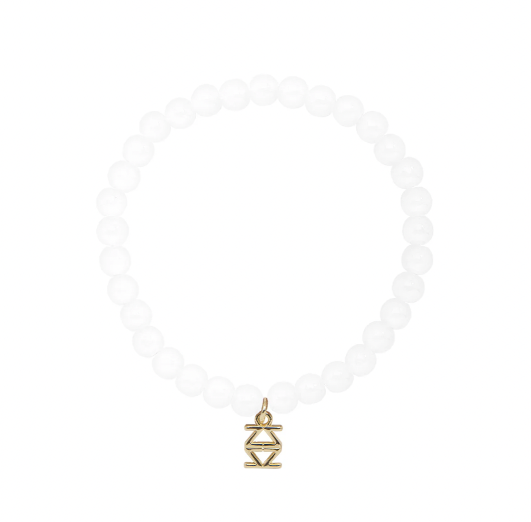 Small Glass Beaded Bracelet-White