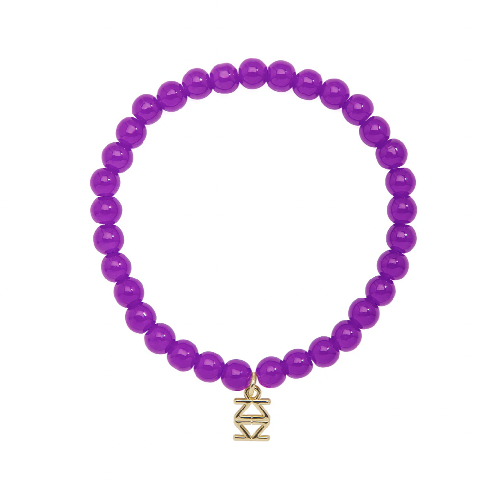 Small Glass Beaded Bracelet-Purple
