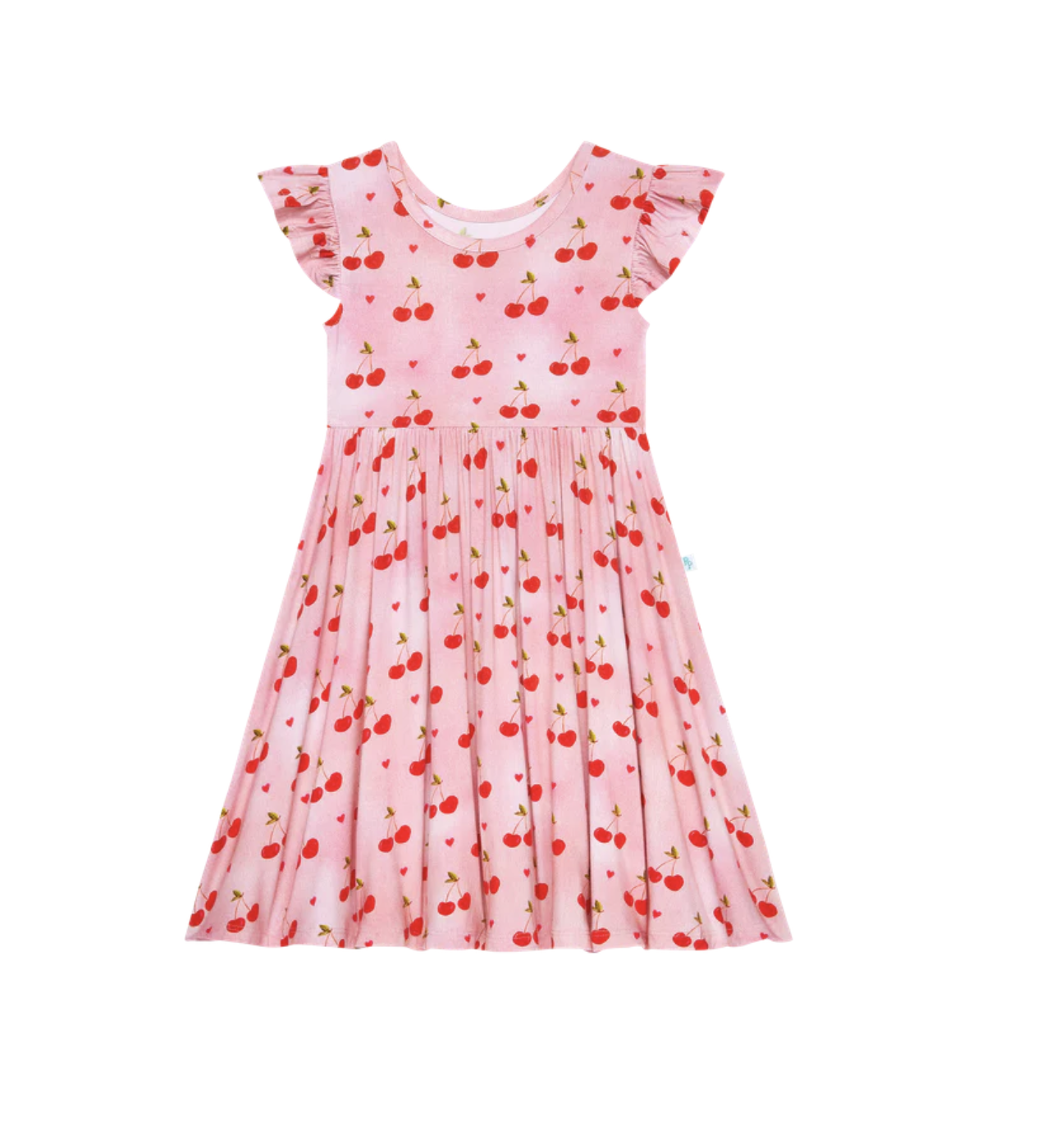 Ruffled Capsleeve Basic Twirl Dress-Very Cherry