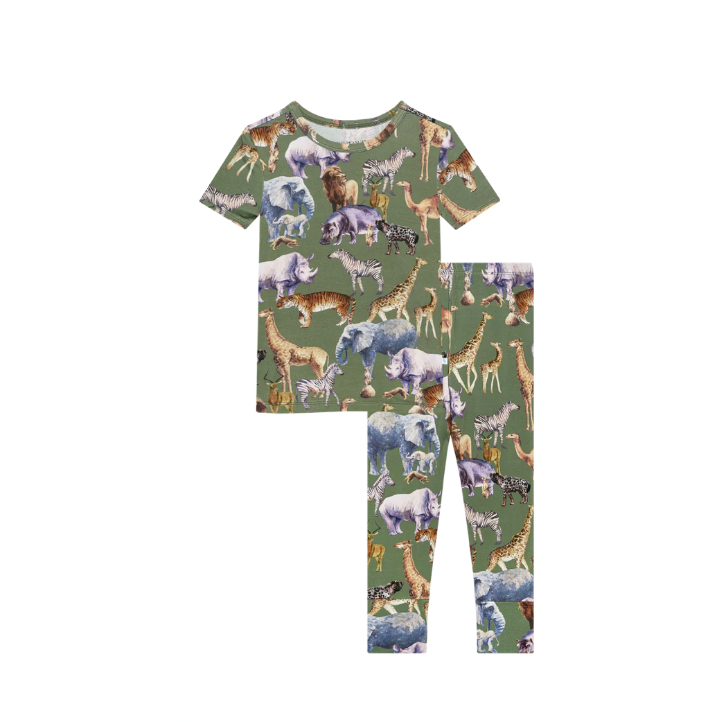 Basic Short Sleeve Pajama Set-Posh Safari