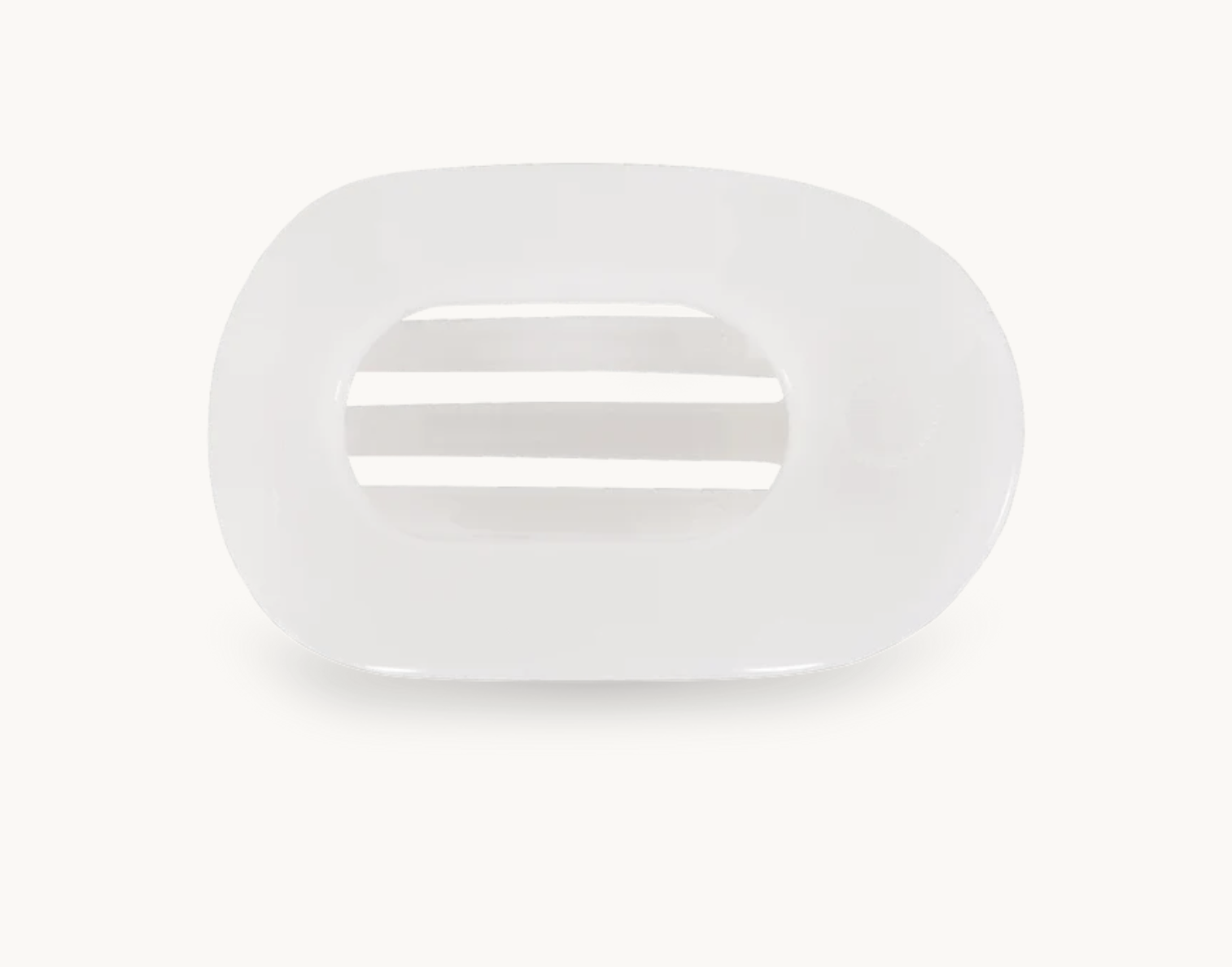 Teleties Small Flat Round Clip-Coconut White
