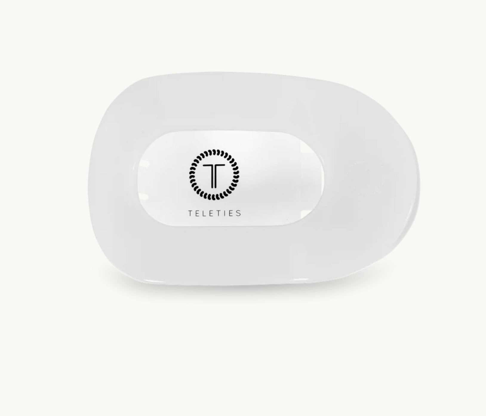 Teletie's Medium Flat Round Clip-Coconut White