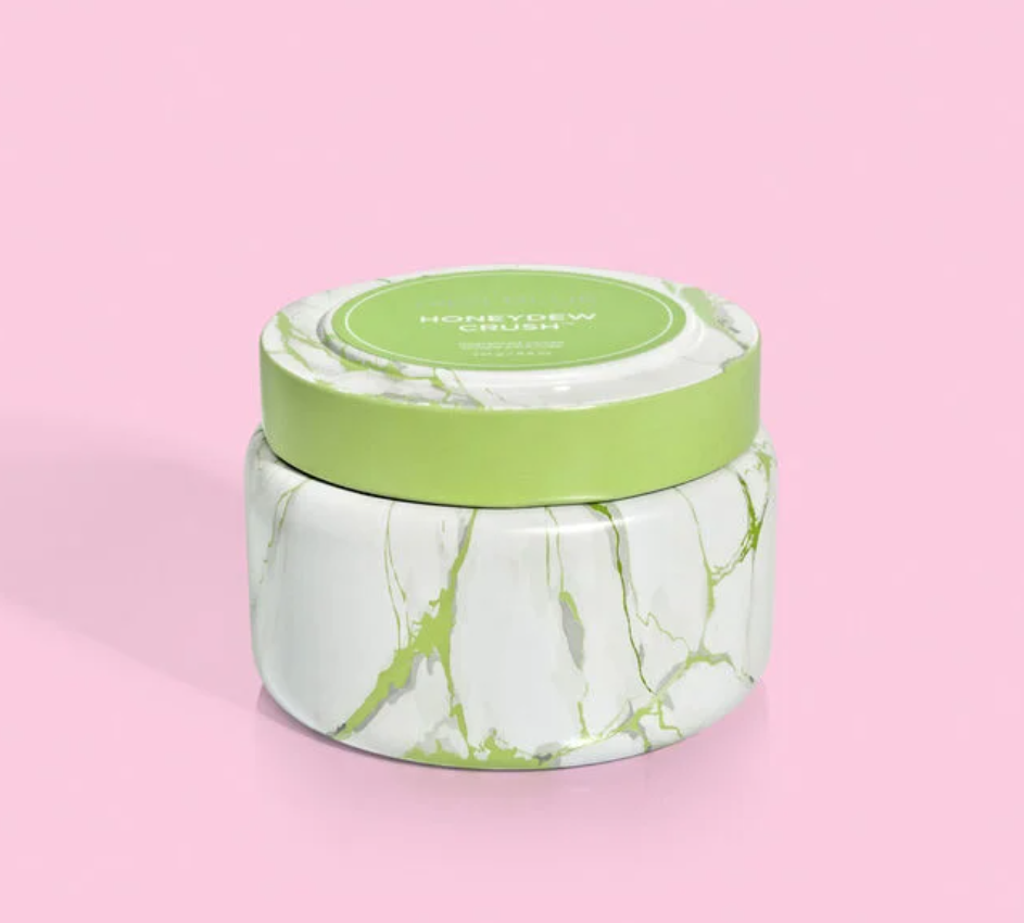 8.5oz Modern Marble Tin Honeydew Crush Candle