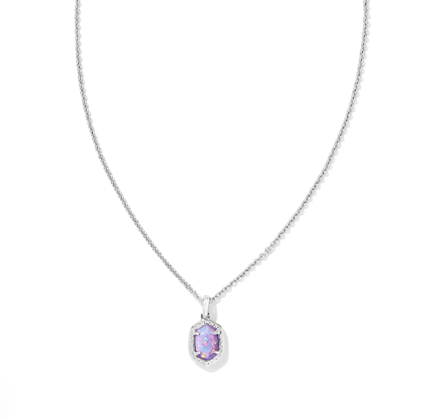 Daphne Framed Pendant Rhod Lilac Opal