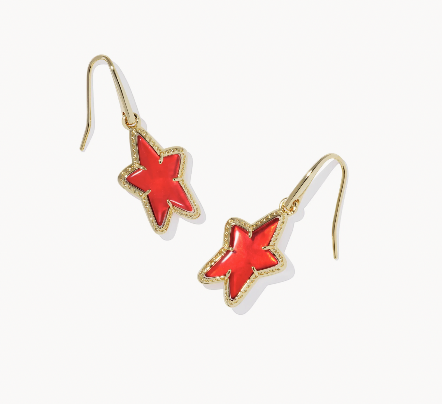 Ada Star Small Drop Earrings Gold Red Illusion