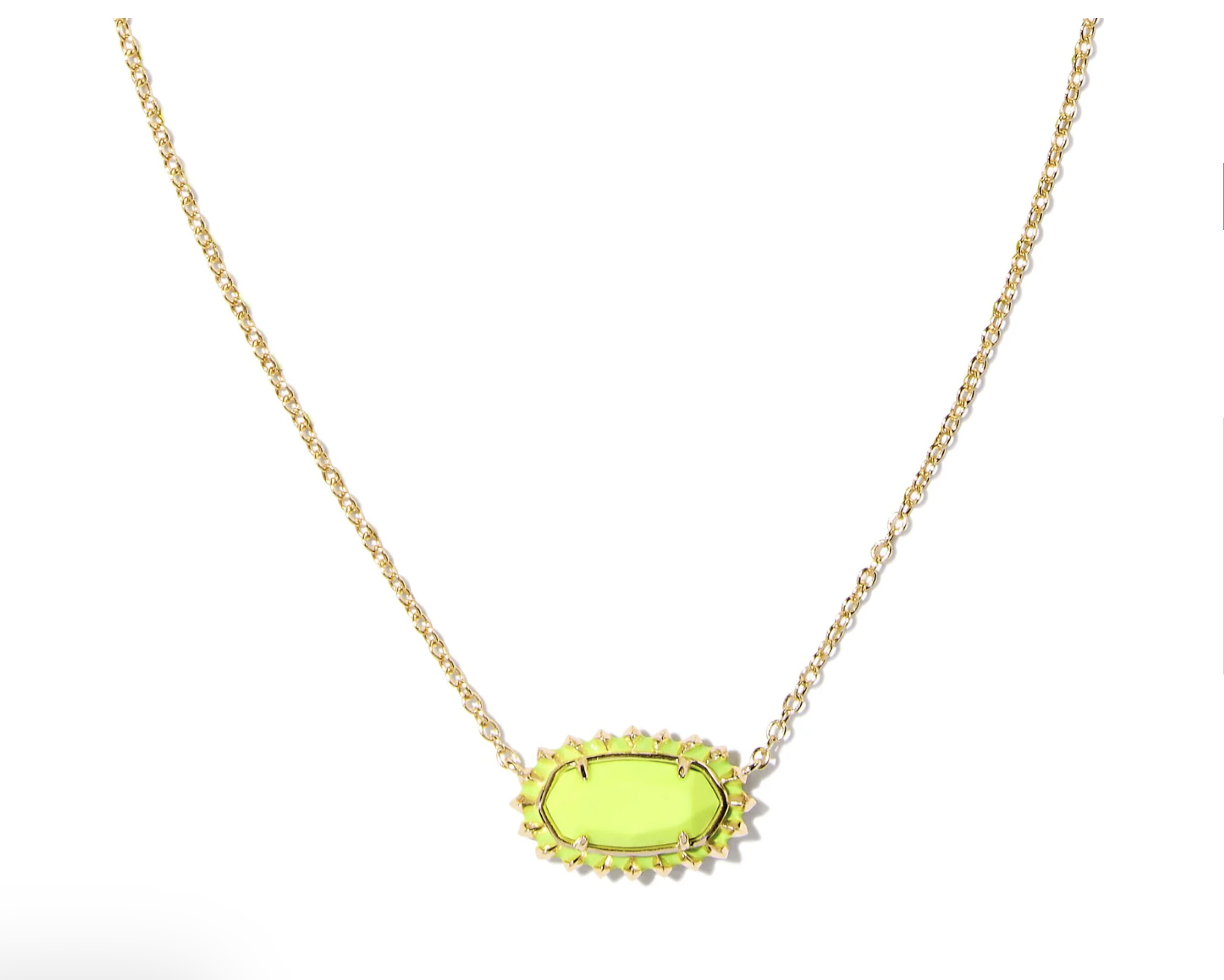 Kendra Scott Elisa Gold Color Burst Necklace-Chartreuse