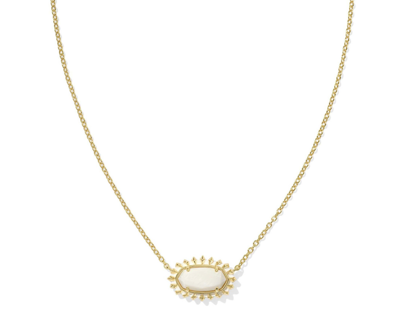 Kendra Scott Elisa Gold Color Burst Necklace-White