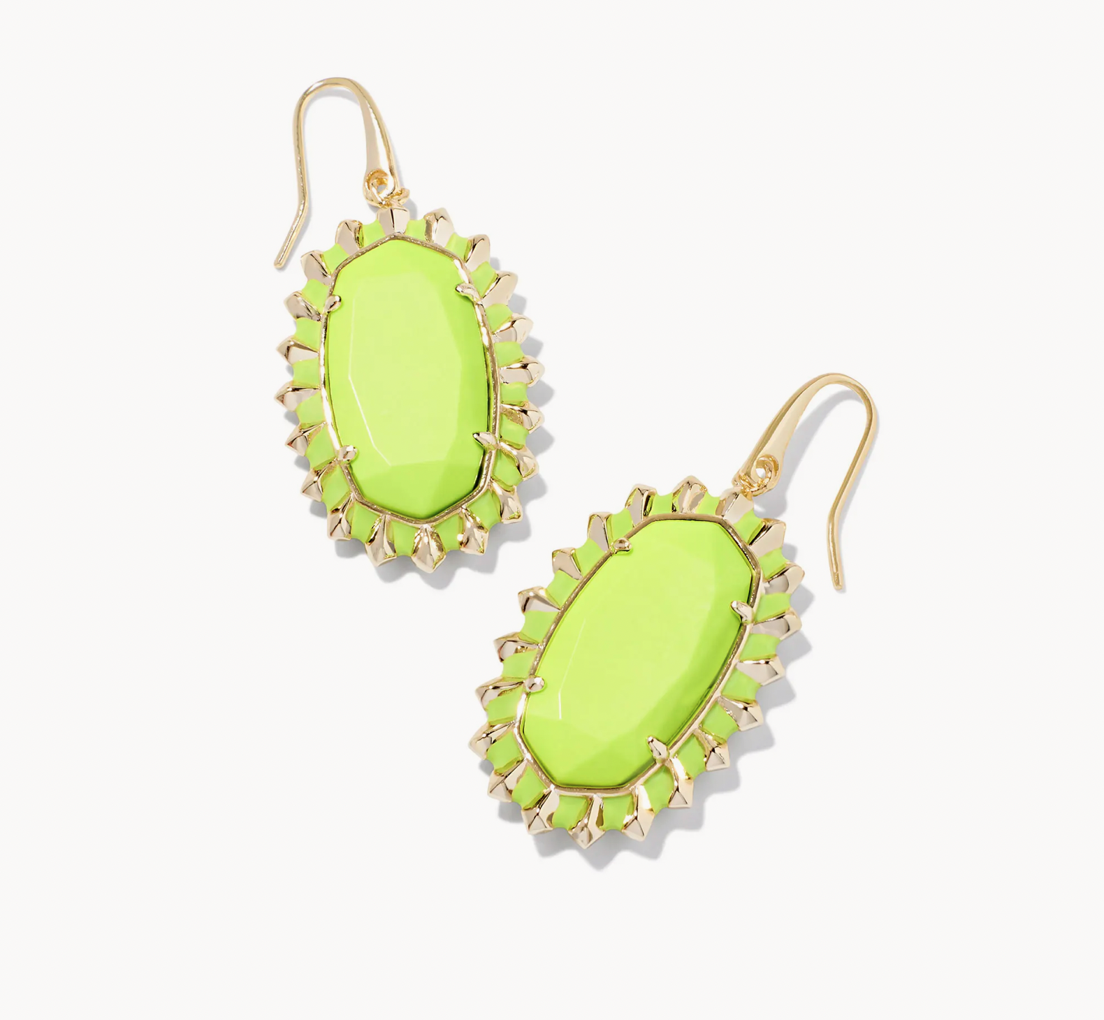 Dani Drop Rhod Bronze Earrings Chartreuse