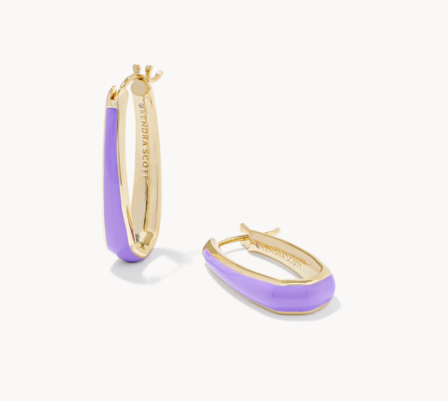 Kelsey Hoop Gold Earrings Purple