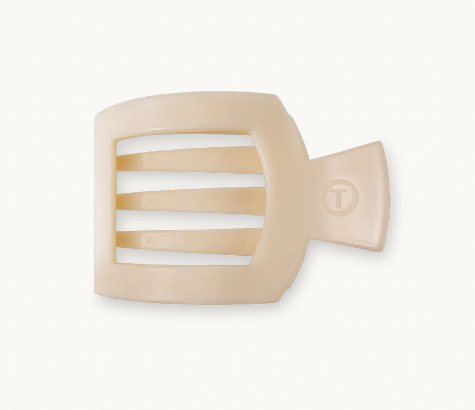 Almond Beige Medium Flat Square Hair Clip