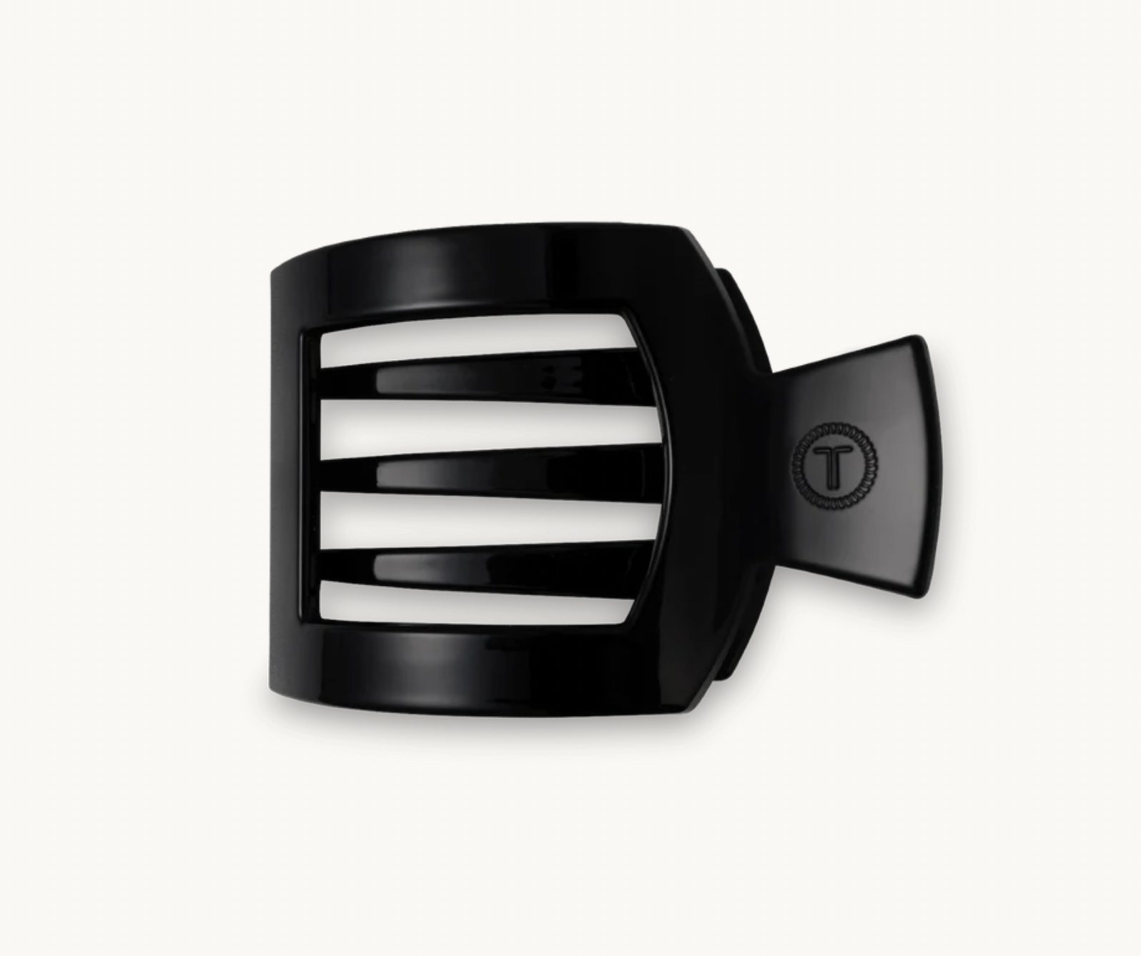 Jet Black Medium Flat Square Hair Clip