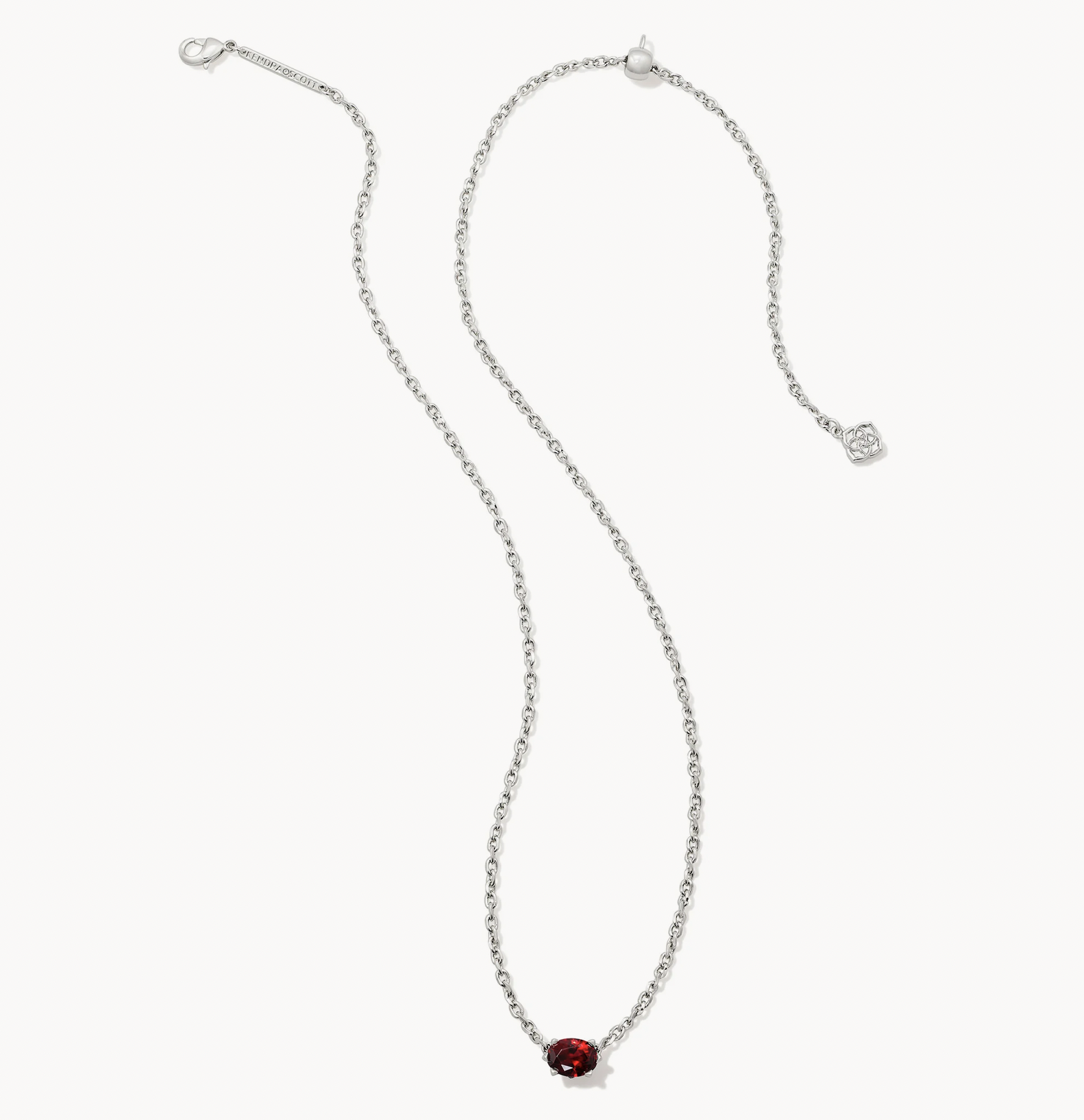 Cailin Rhod Nickel Pendant Red Crystal