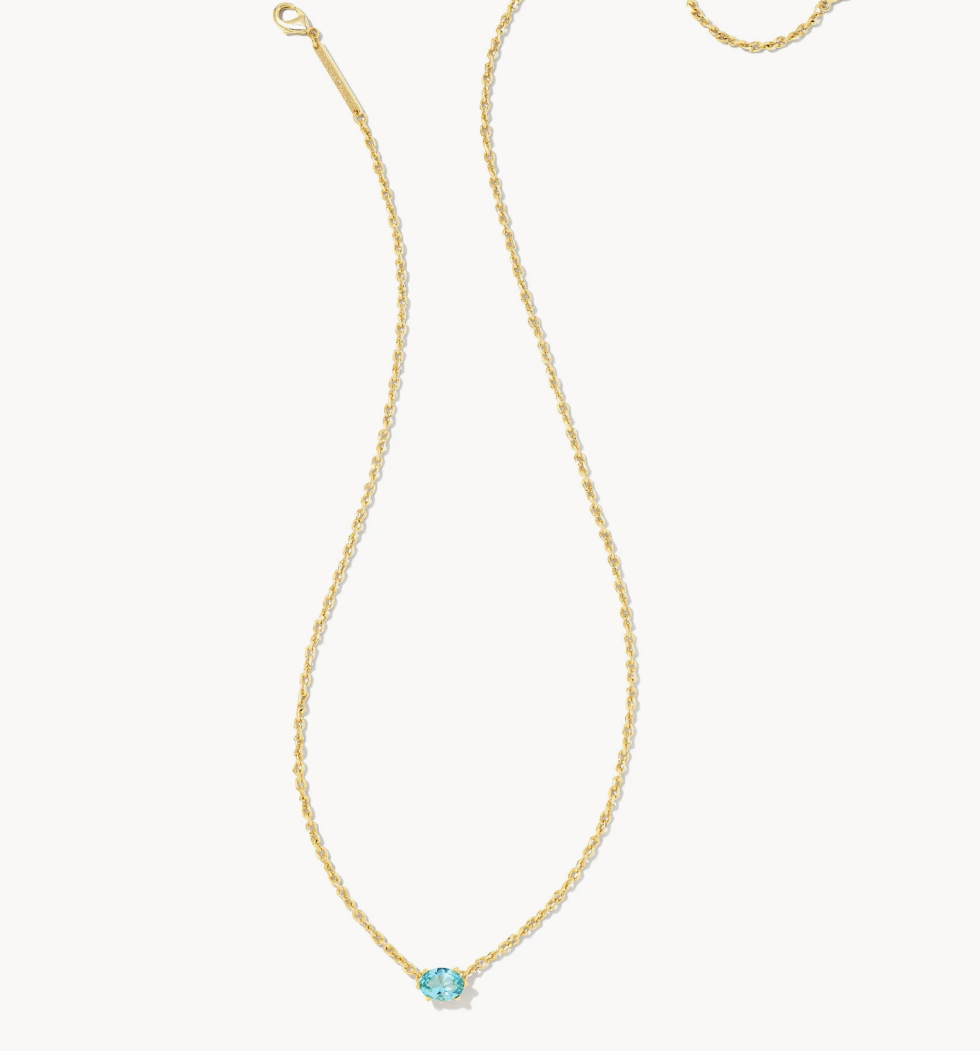 Cailin Gold Nickel Pendant Aqua Crystal