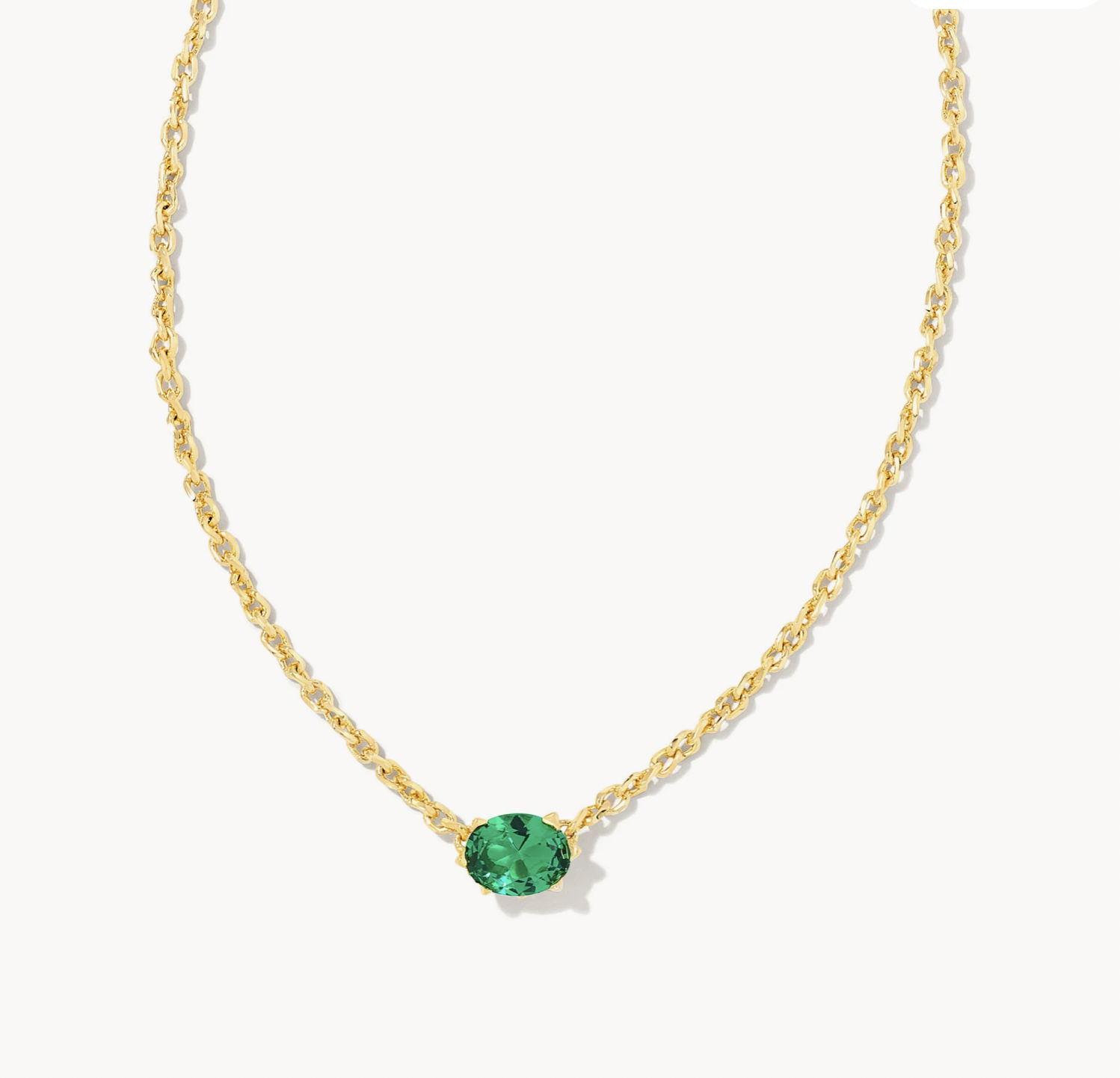 Cailin Gold Nickel Pendant Green Crystal