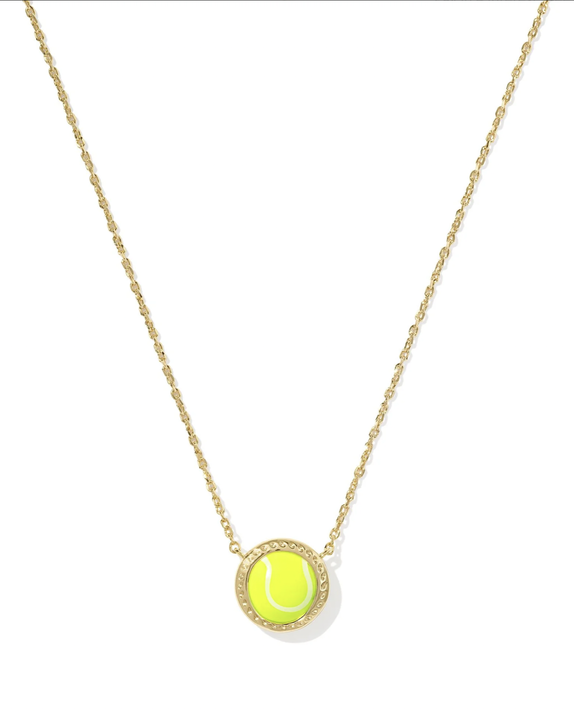 Kendra Scott Tennis Short Pendant Nickel Gold Chartreuse