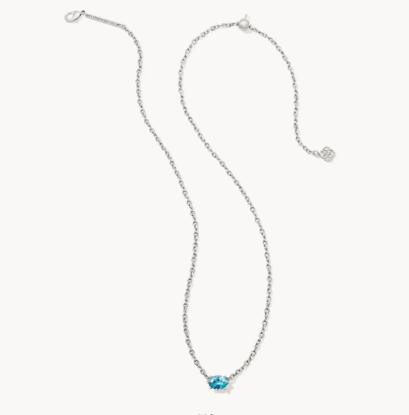 Cailin Rhod Pendant Aqua Crystal Necklace Kendra Scott