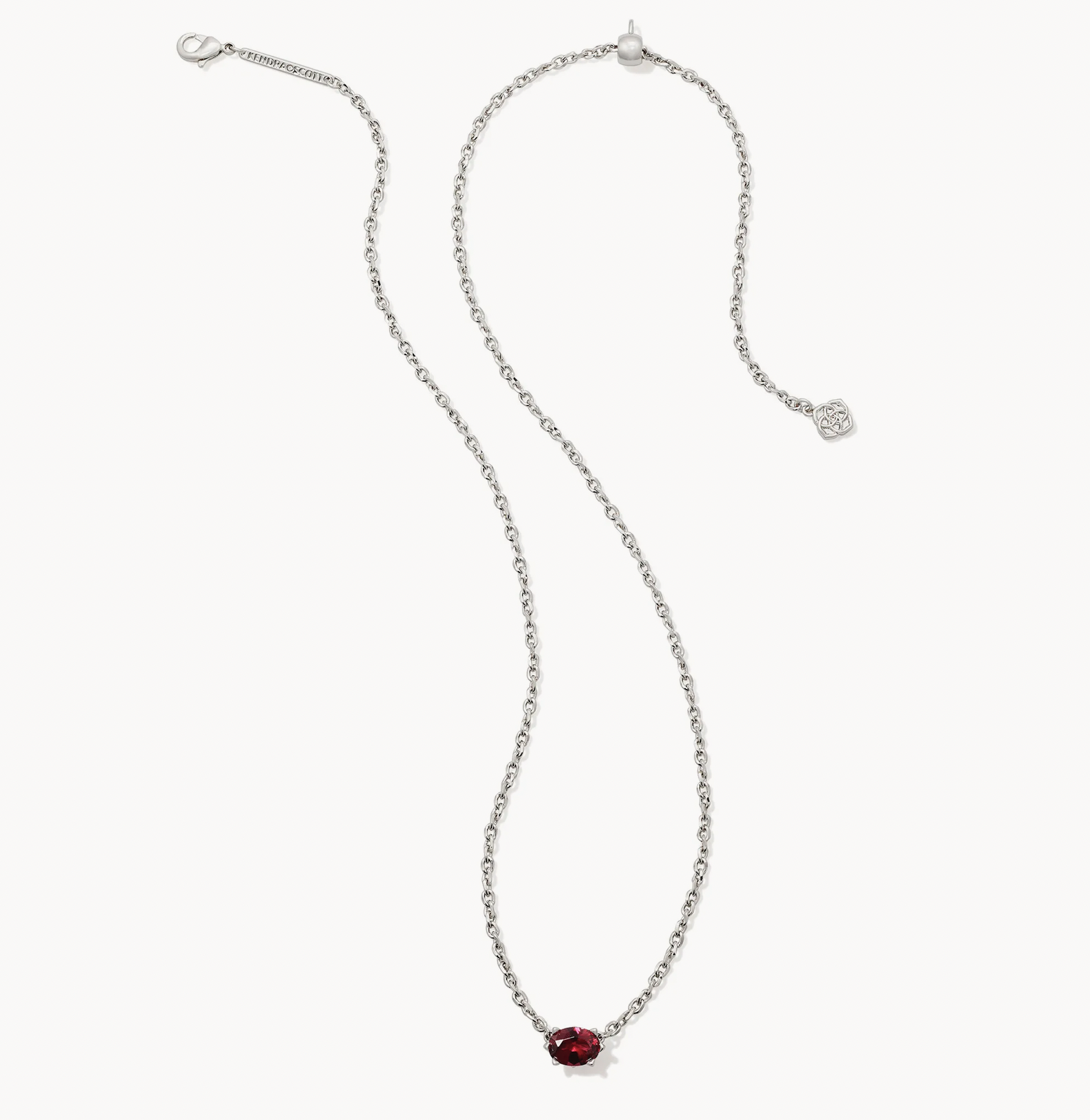 Cailin Rhod Nickel Pendant Burgundy Crystal