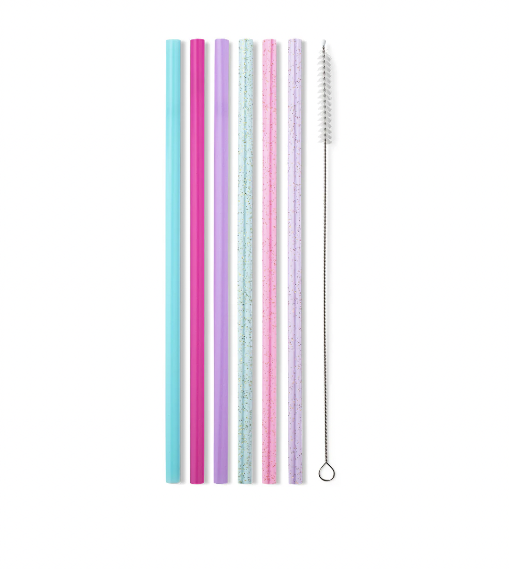 Swig Reusable Straw Set (Tall)- Cloud Nine Glitter