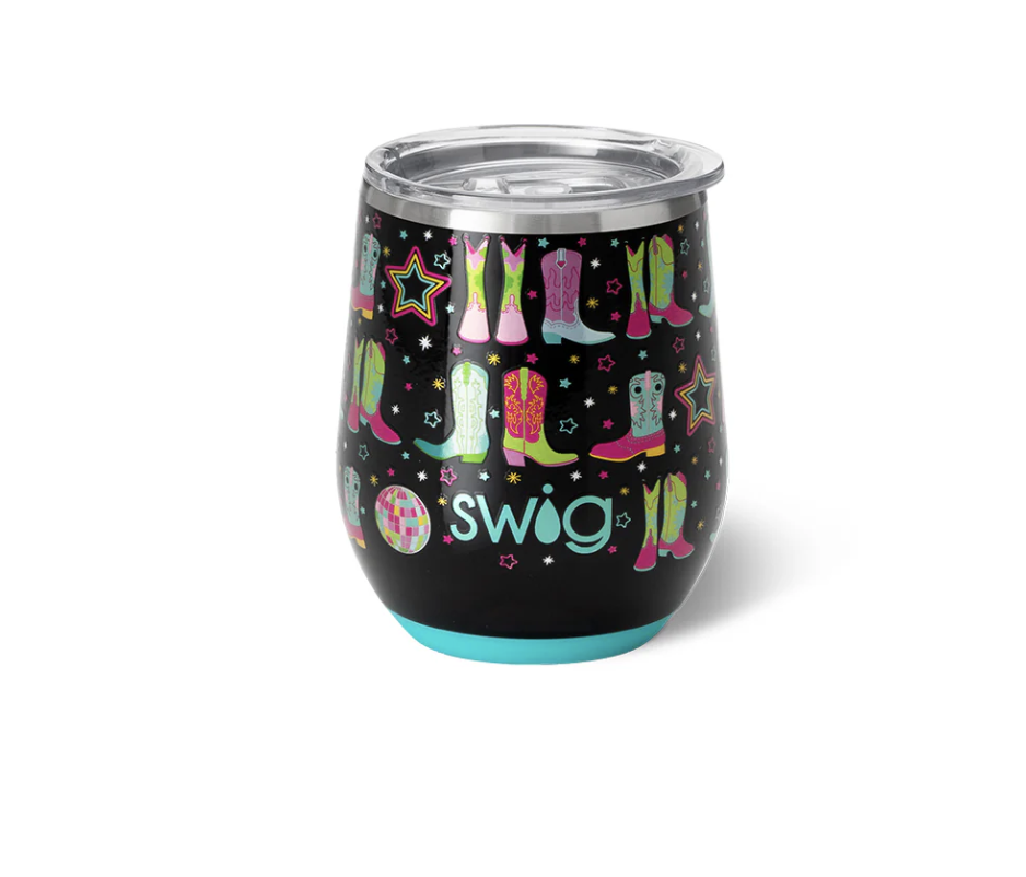 12oz Stemless Wine Cup-Disco Cowgirl