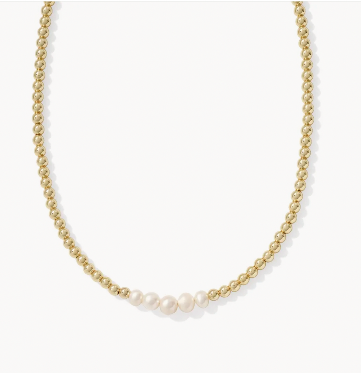 Kendra Scott Eve Beaded Stranded Gold Nickel White Pearl Necklace