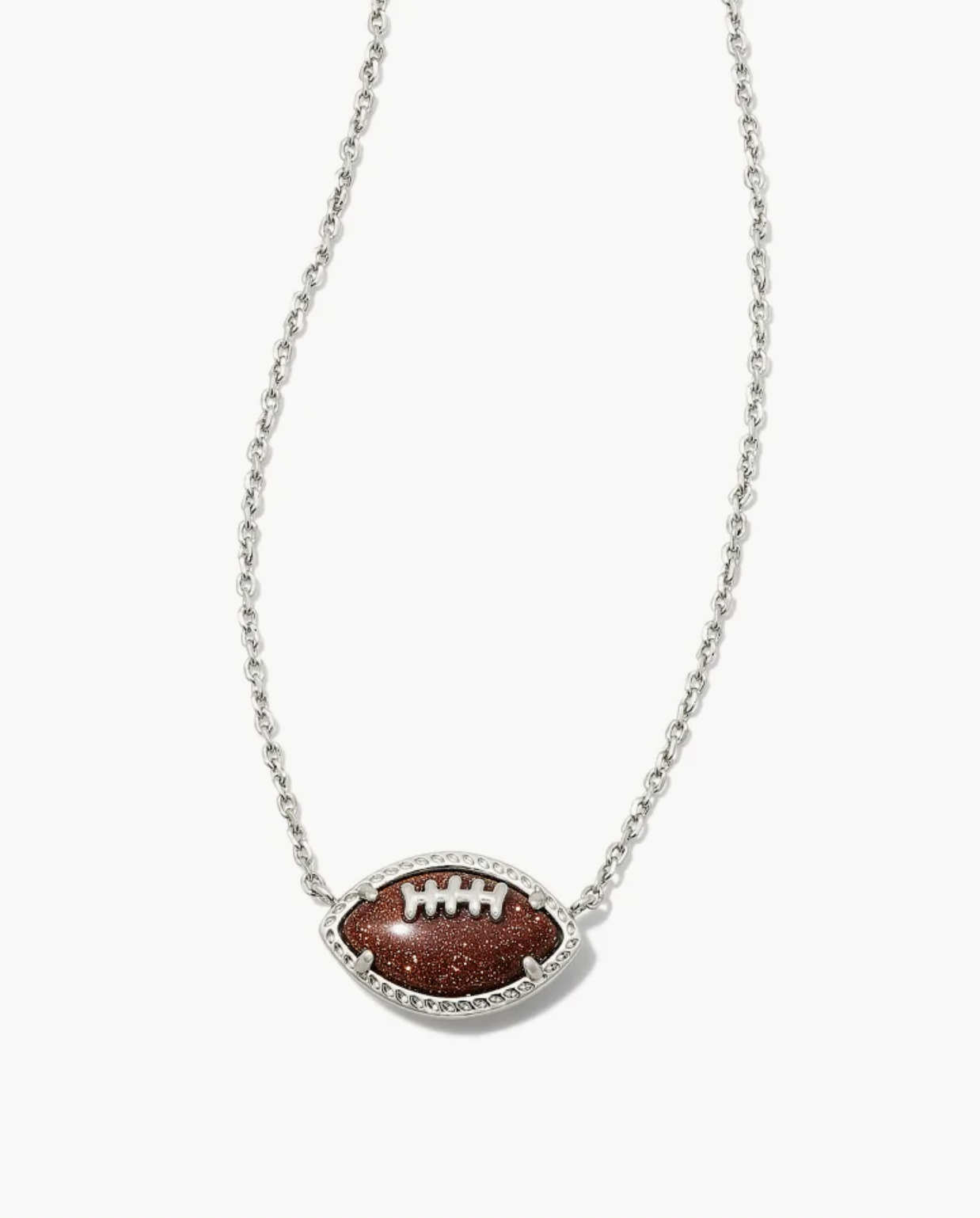 Football Short Pendant Nickel Rhod Orange Goldstone