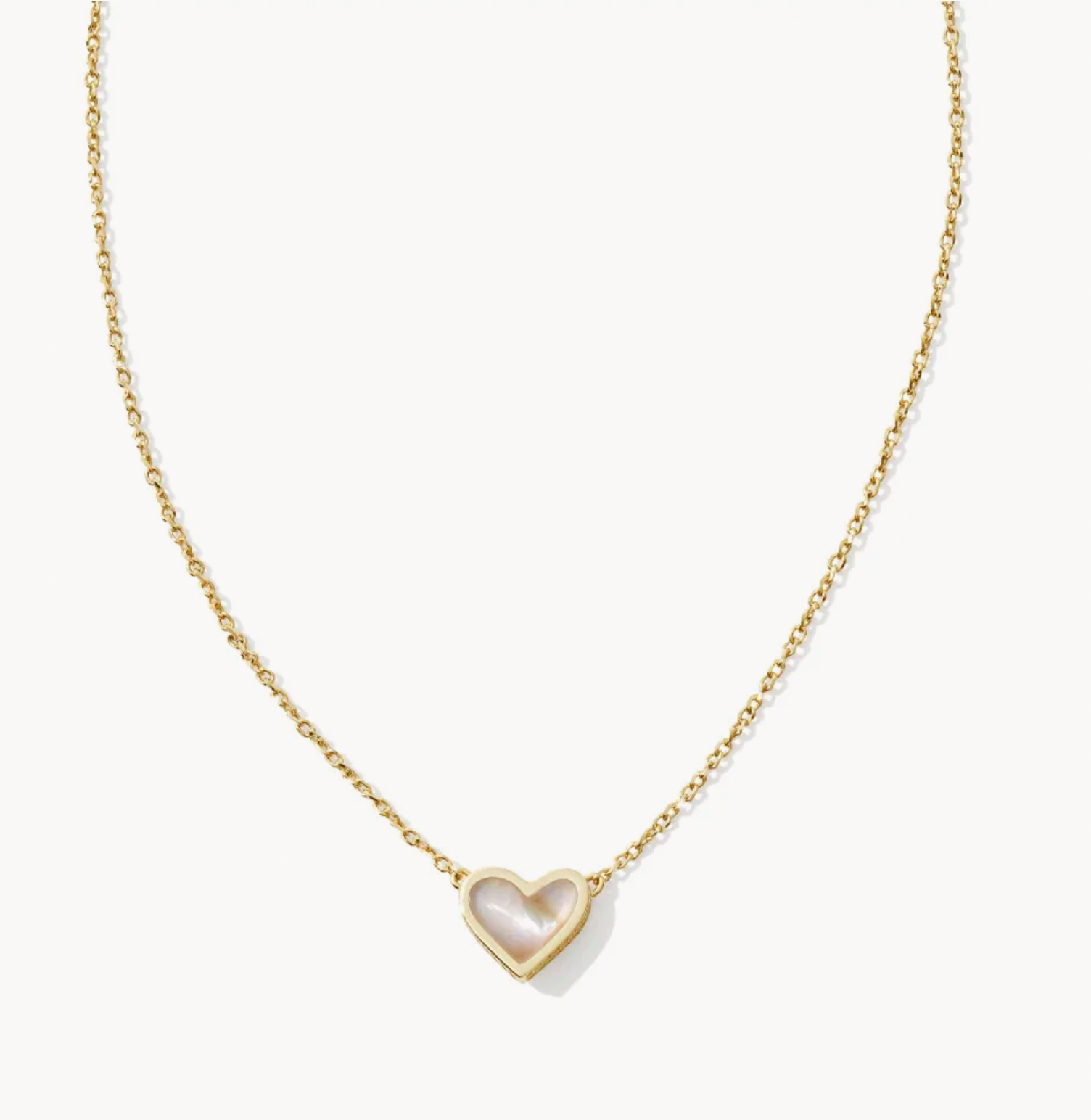 Kendra Scott Framed Ari Heart Pendant Gold Iridescent Abalone