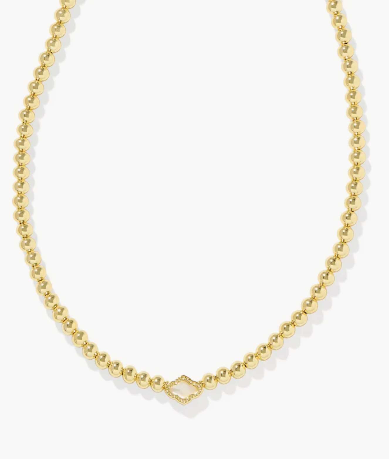 Kendra Scott Abbie Beaded Gold Nickel Natural Necklace