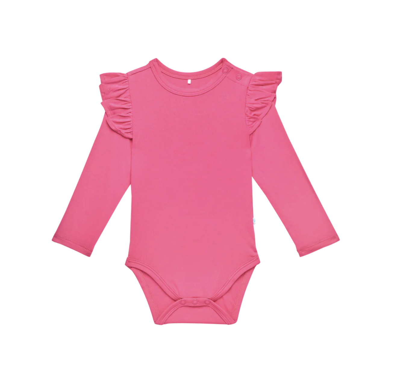 Posh Peanut Long Sleeve Ruffled Bodysuit-Posh Hot Pink