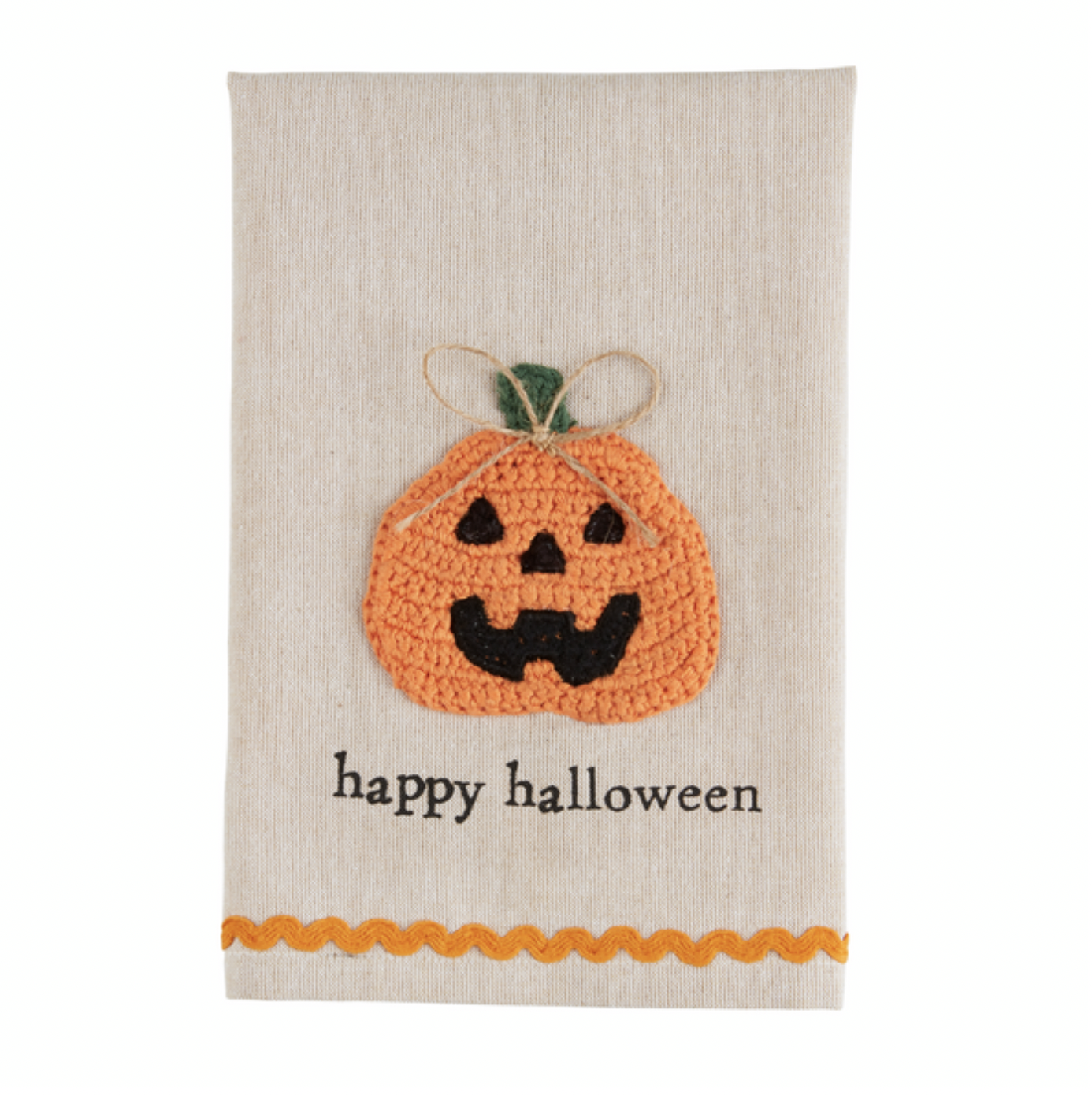 Happy Halloween Pumpkin Crochet Hand Towel