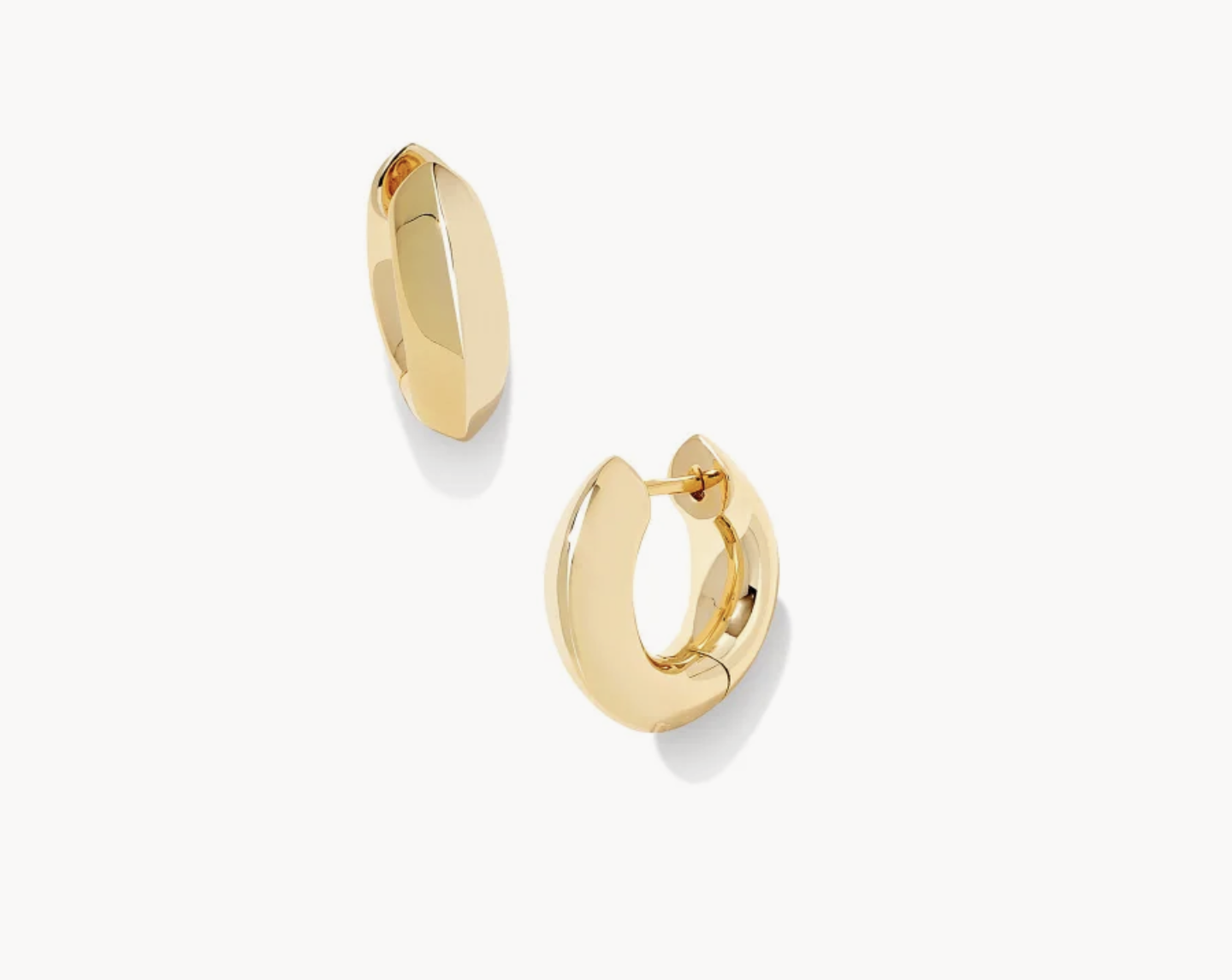 Kendra Scott Mikki Metal Huggie Earring- Gold Polished Metal