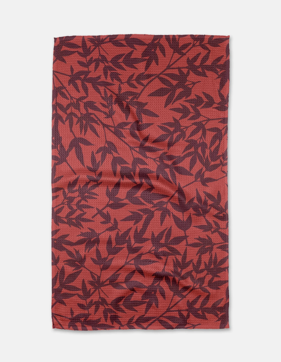 Geometry Kitchen Tea Towel-Burgundy Branches