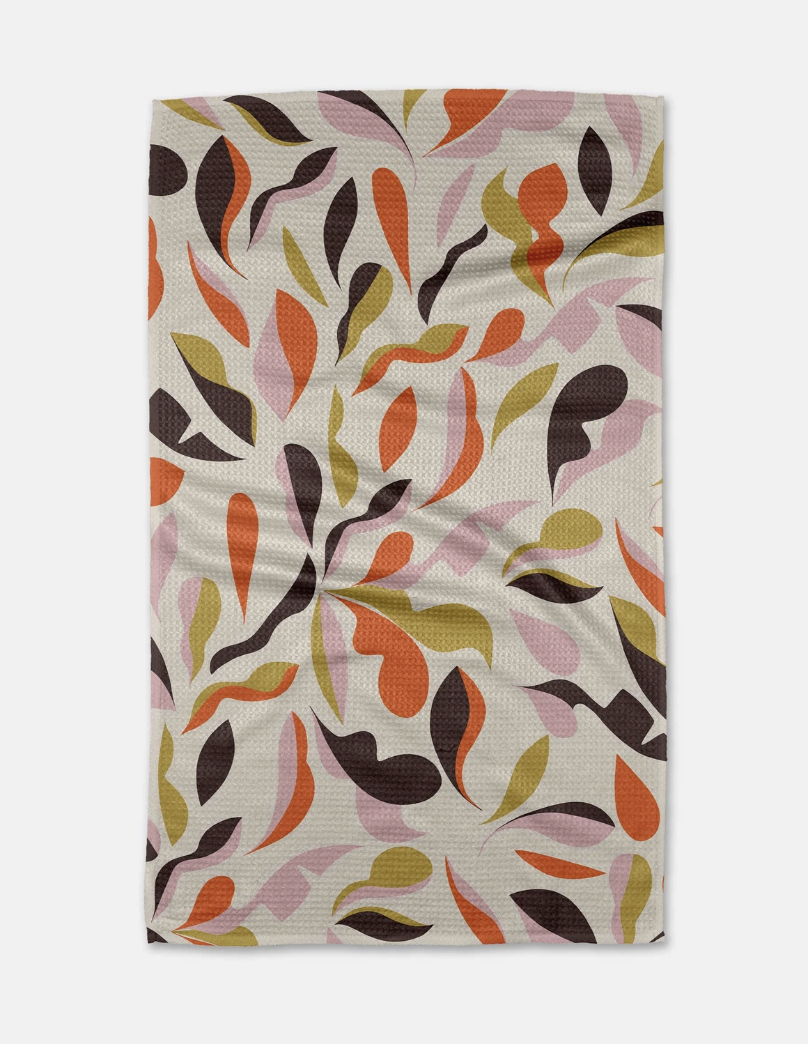 Geometry Kitchen Tea Towel-Playful Leaves