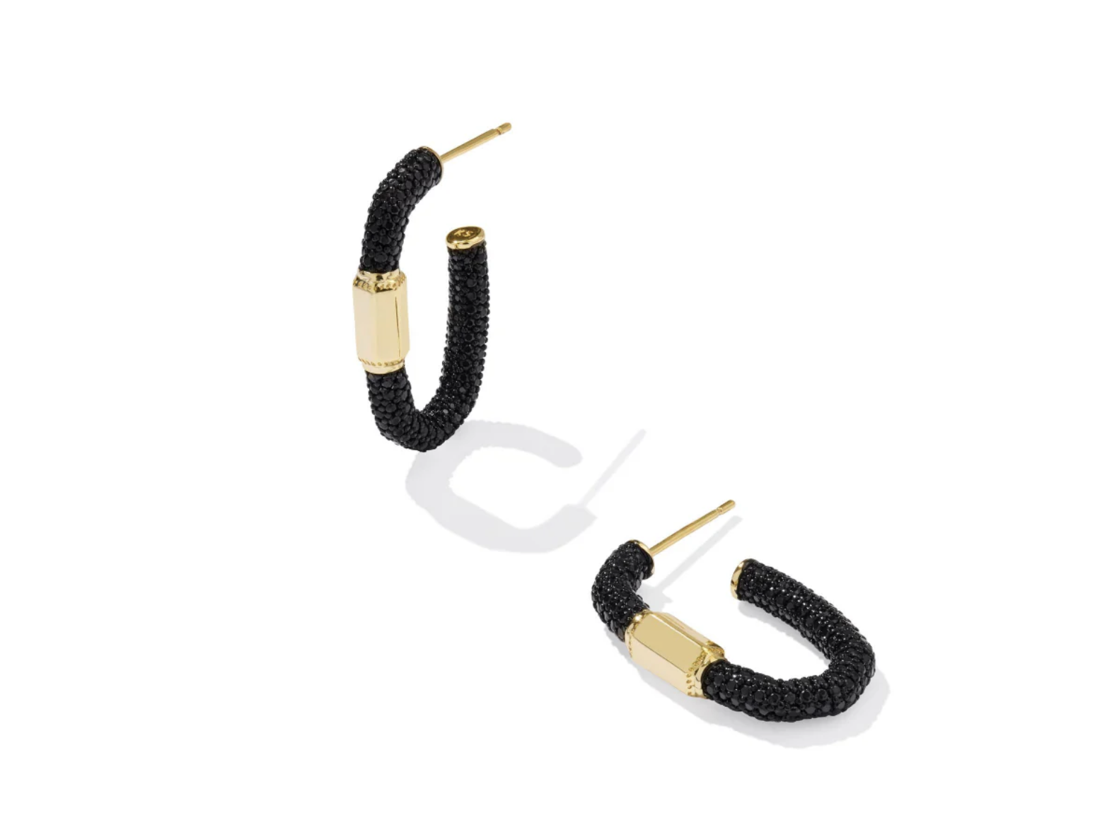 Kendra Scott Emery Black & Gold Hoop Earrings