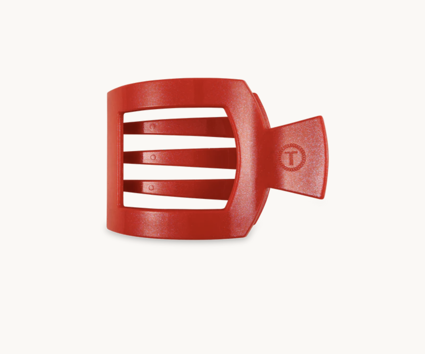 Teletie Small Flat Square Clip-Rudolph Red