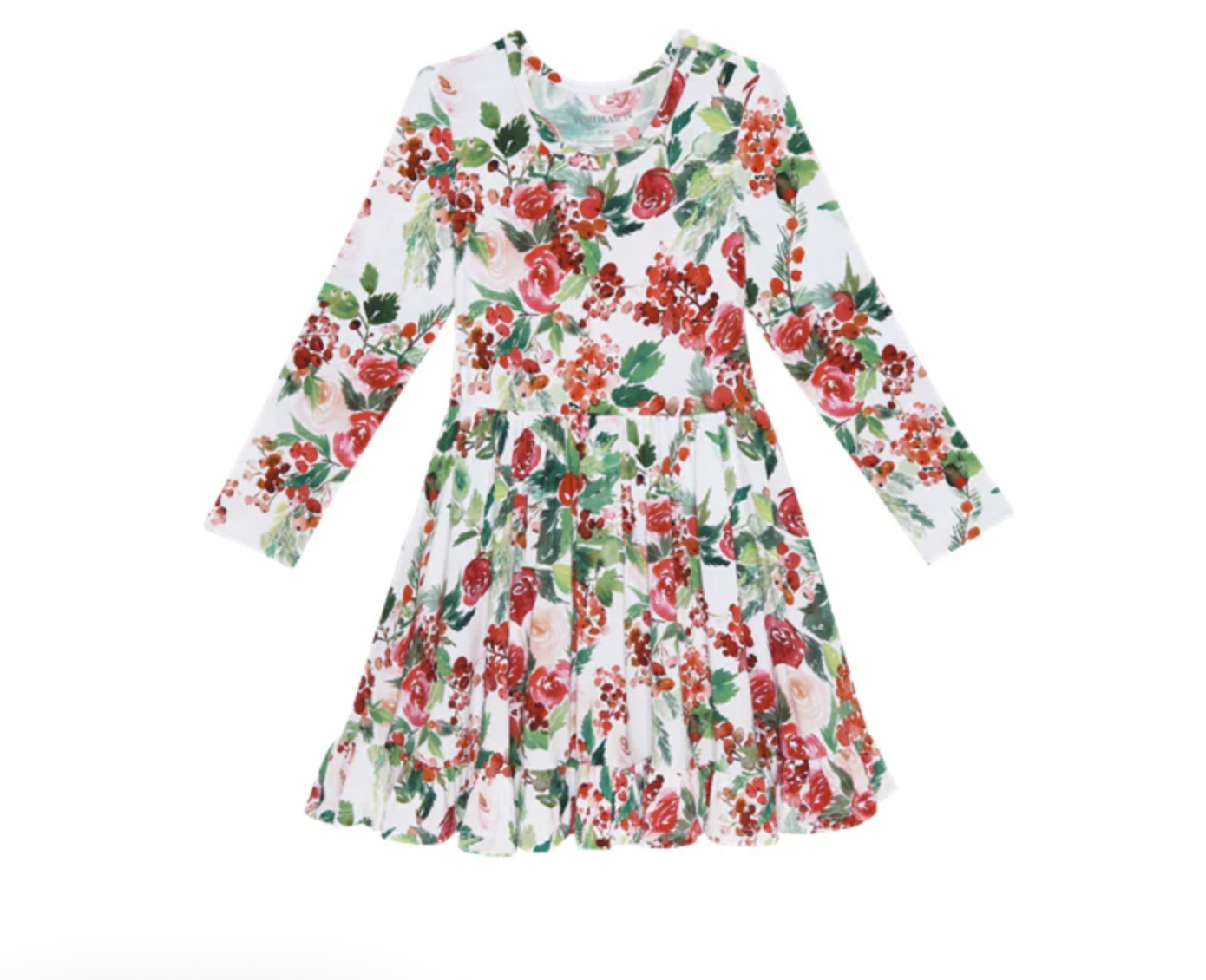 Long Sleeve Ruffled Twirl Dress-Beatrix