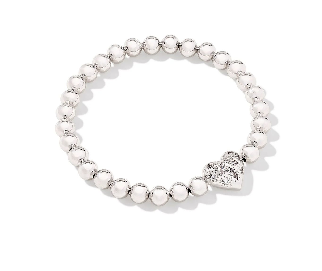 Kendra Scott Holland Heart Stretch Rhod Crystal Bracelet