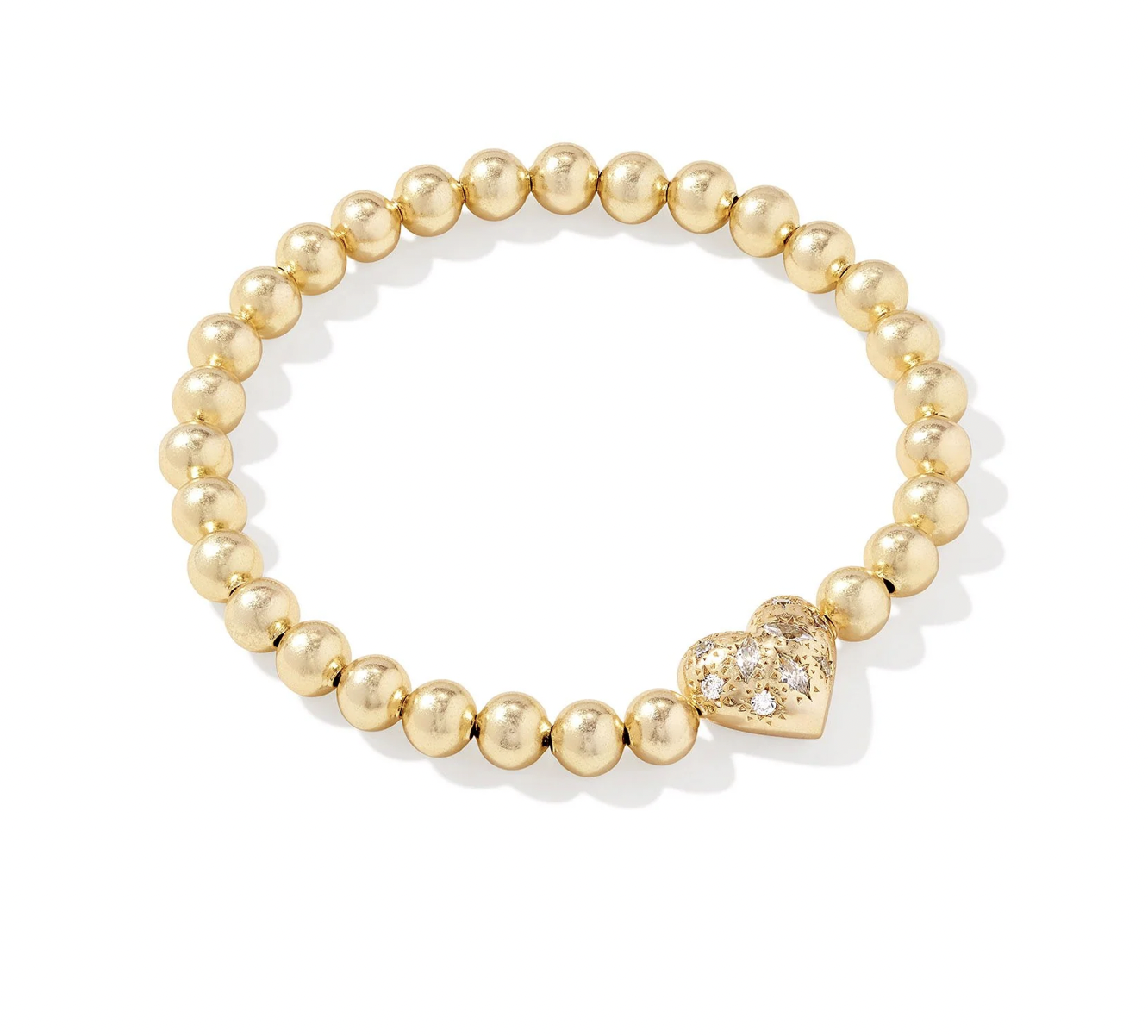 Kendra Scott Holland Heart Stretch Gold Crystal Bracelet