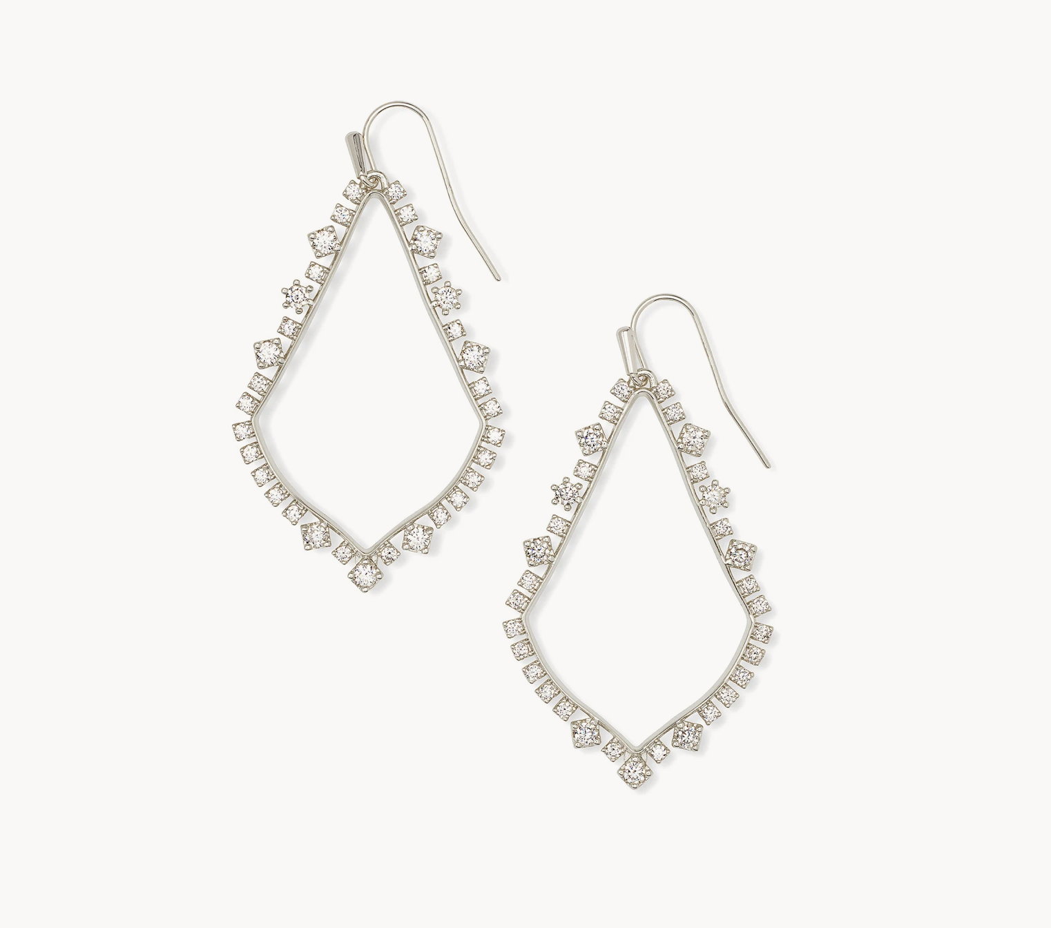 Kendra Scott Sophee Crystal Open Frame Earrings Rhod Crystal