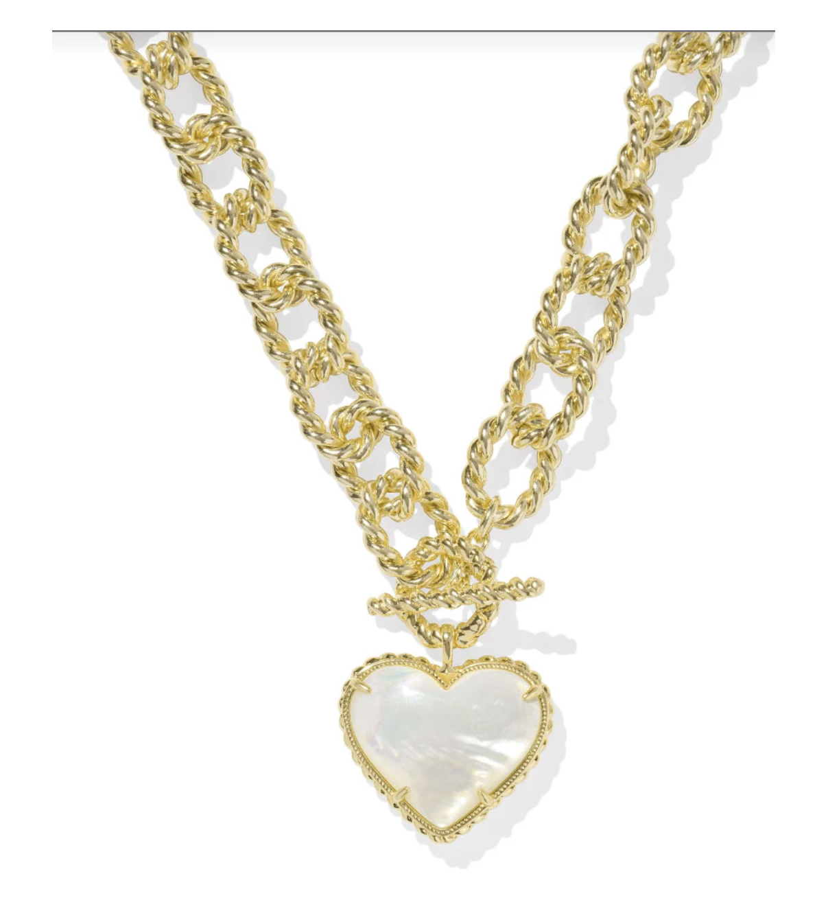 Haisley Heart Gold Ivory MOP Necklace