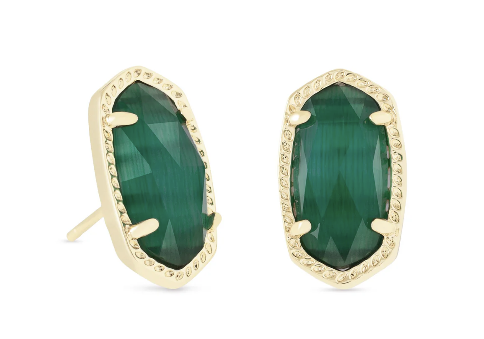 Ellie Gold Emerald Cat's Eye Stud Earrings Kendra Scott