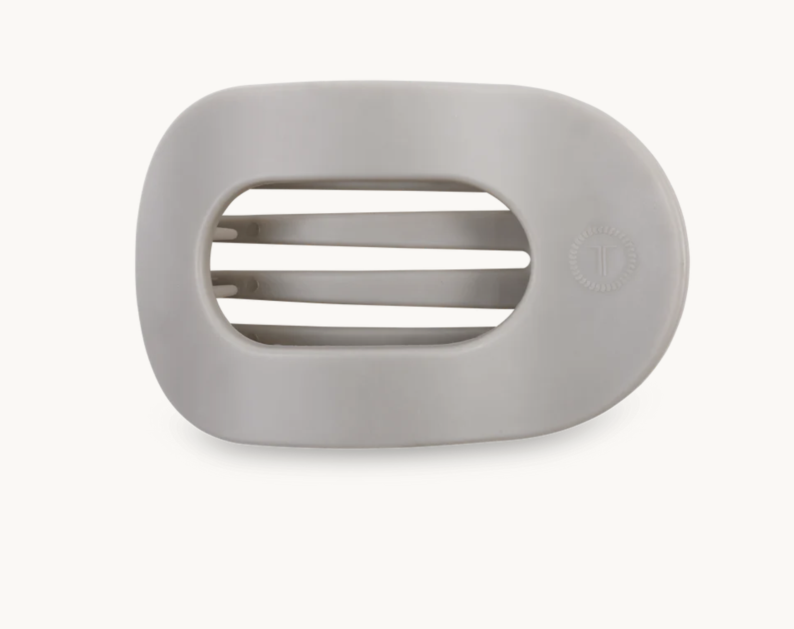 Silver Flames Large Flat Round Hair Clip